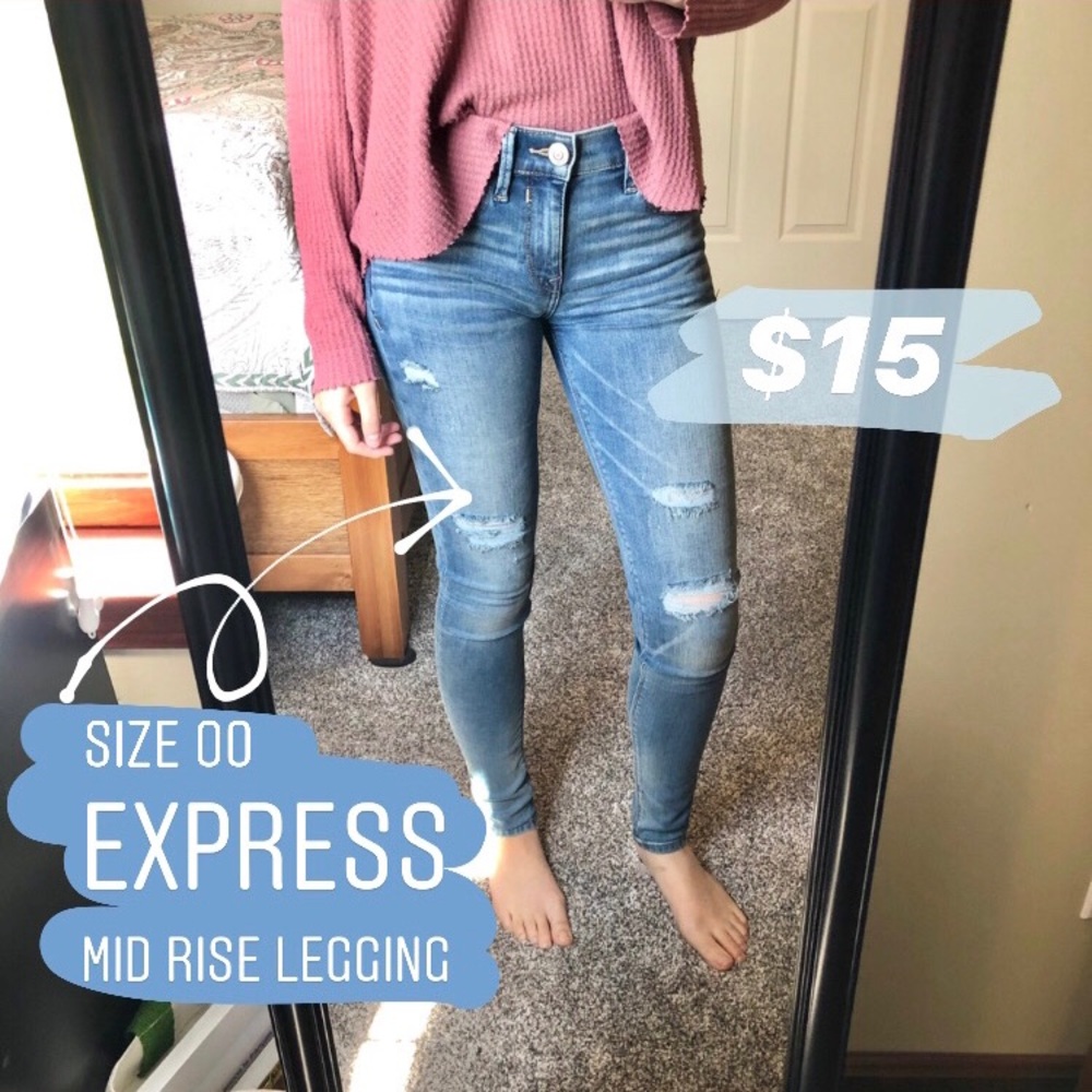 Express Jeans - Light Ripped Legging